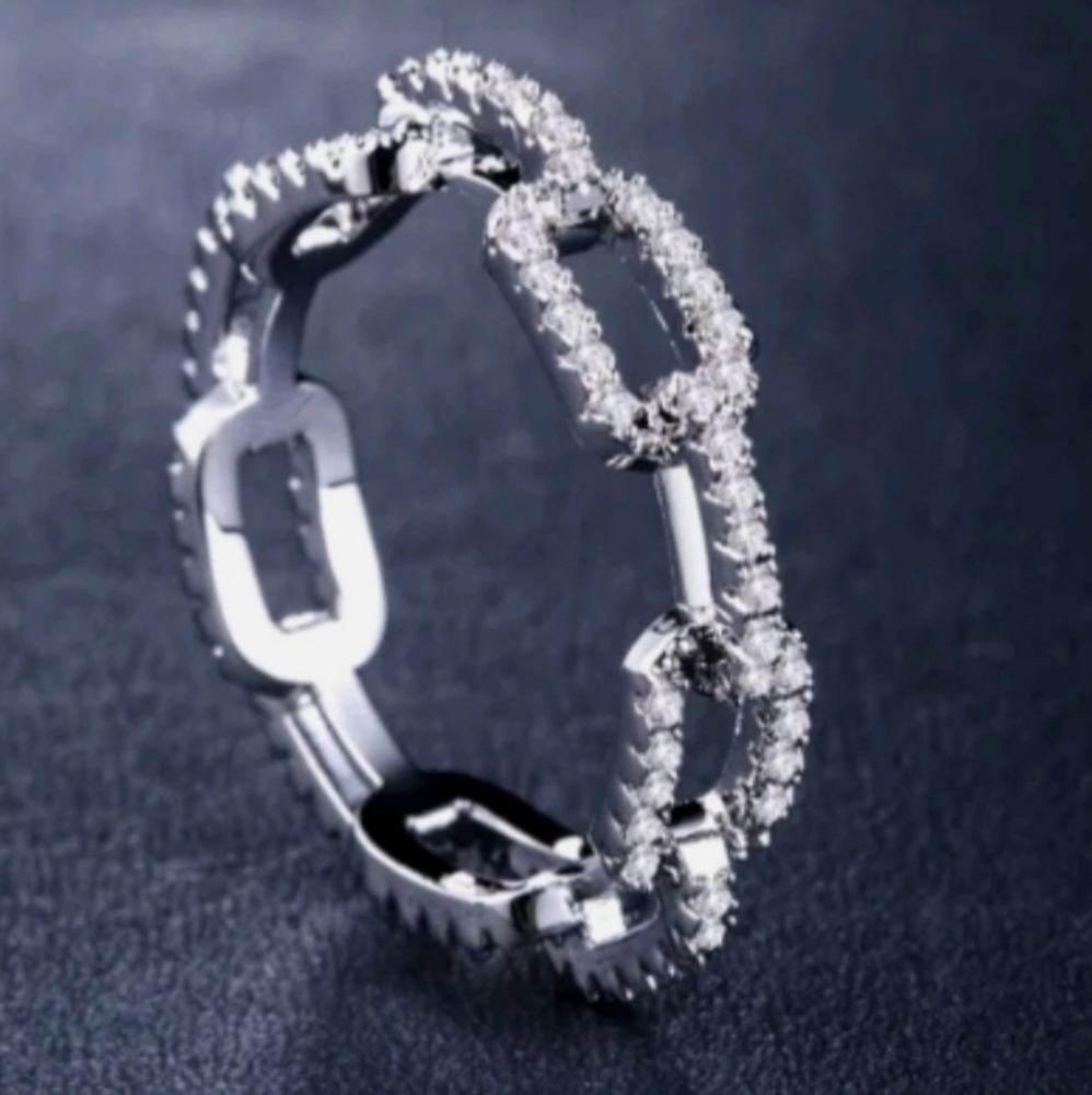 Silver linked ring - Picture 1 of 6